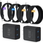 45W Dual Port Samsung Fast Charger with Extra Long 10FT Cable