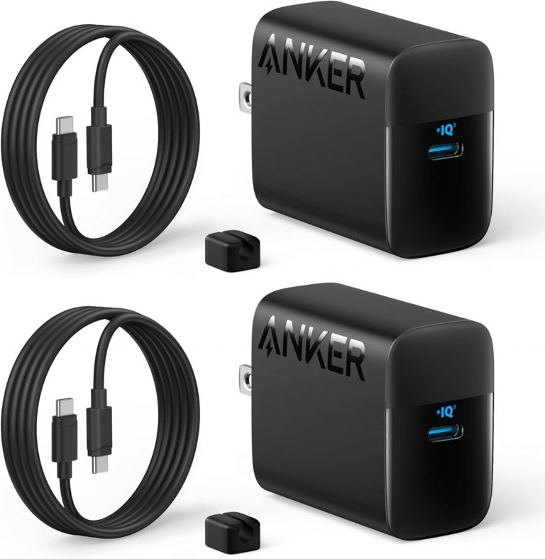 Anker 45W USB C Charger Block, PPS Fast Charger with USB-C Cable for iPhone 17/16 and More Series, iPad, Galaxy S24 Ultra (2-Pack 5 ft Cable Included)